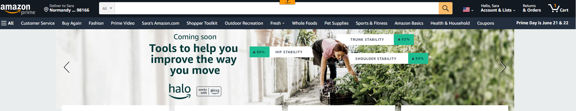 Amazon.com desktop gateway, announce phase: lifestyle-focused creative